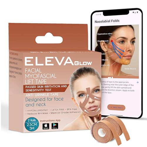 2 Rolls Anti-Wrinkle Face Tape | Skin Tape for Facial Wrinkles | Facial Myofascial Lift Tape for Skin | Wrinkle Smoothing Tape for Face & Forehead | Anti-Aging Overnight Tape (Free App Instructions) | Amazon (US)