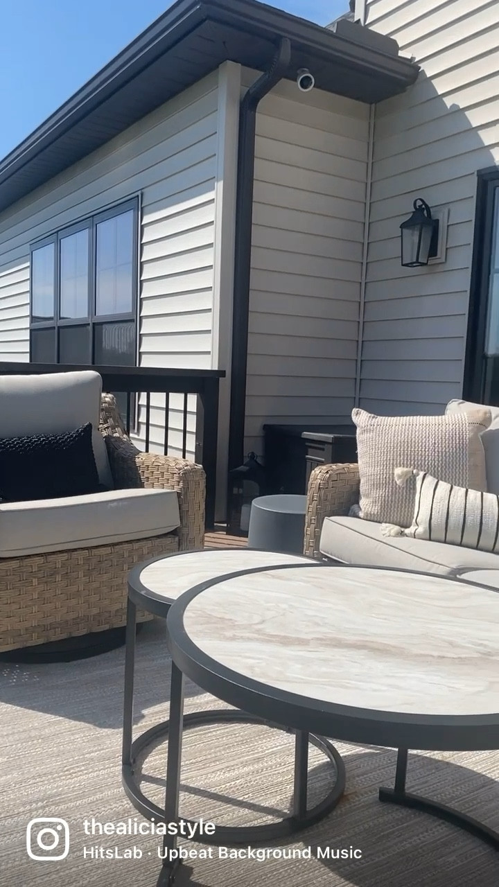 Outdoor patio set, outdoor furniture, outdoor pillows, patio coffee table, patio side table, summer, spring, deck, patio, WalMart, Target, Wayfair, outdoor

#LTKhome #LTKSeasonal
