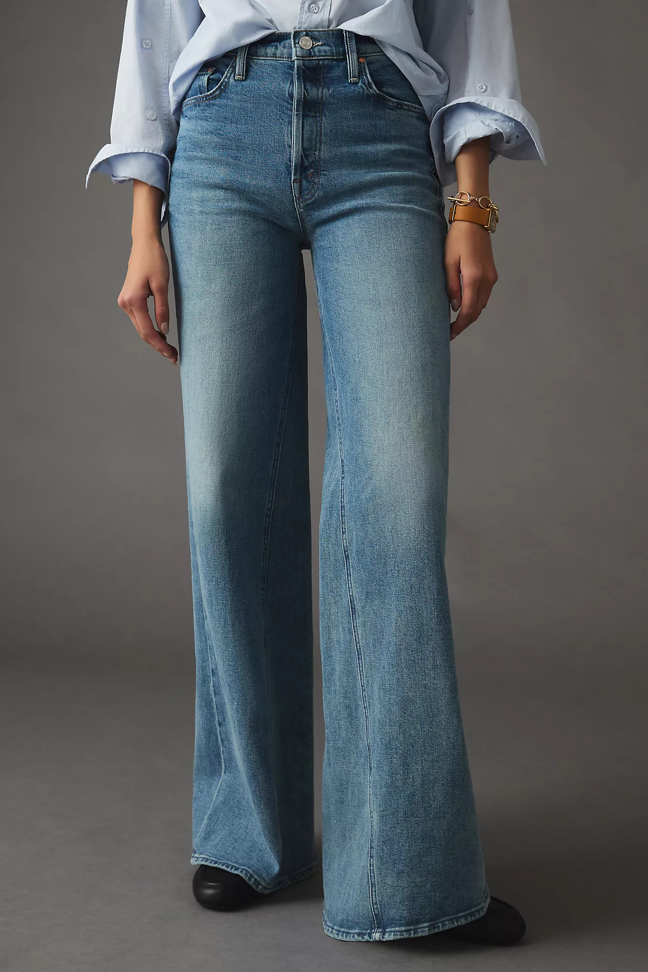 MOTHER The Enchanter Heel Wide-Leg Jeans | Anthropologie (US)