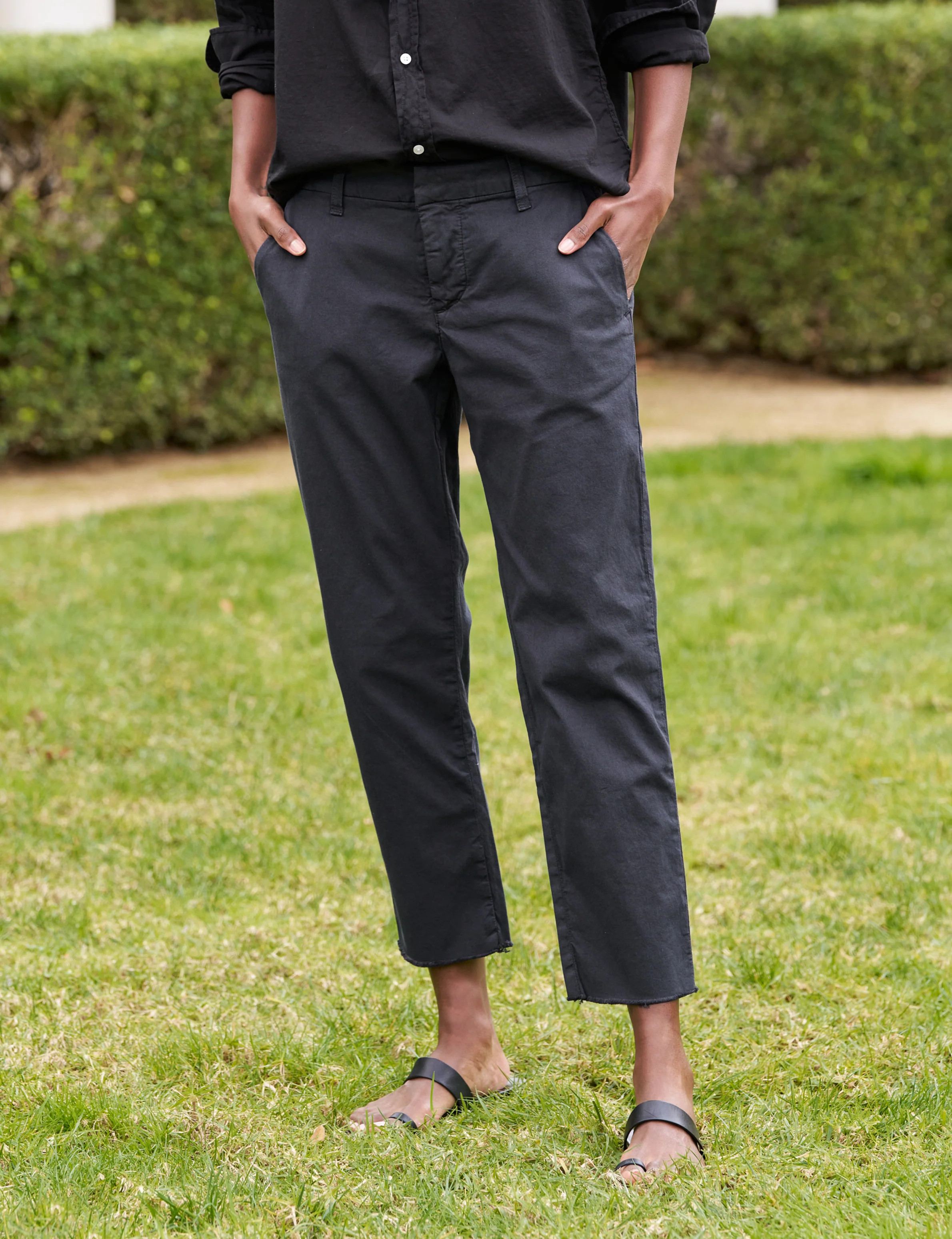 WICKLOW Washed Black, Italian Performance Twill | Frank & Eileen