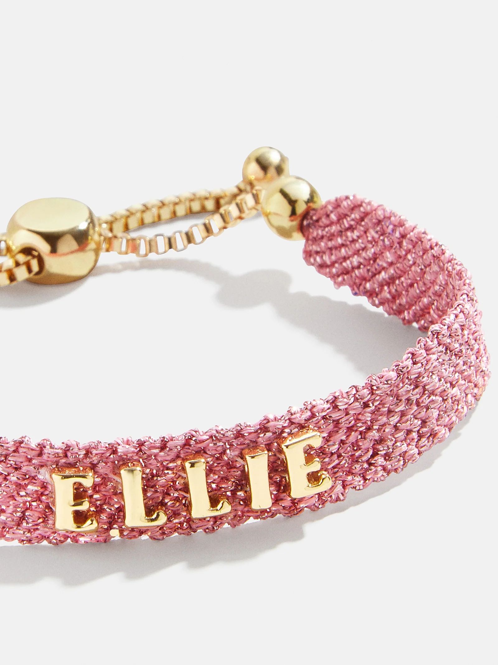 Metallic Custom Woven Friendship Bracelet - Metallic Pink Woven | BaubleBar (US)