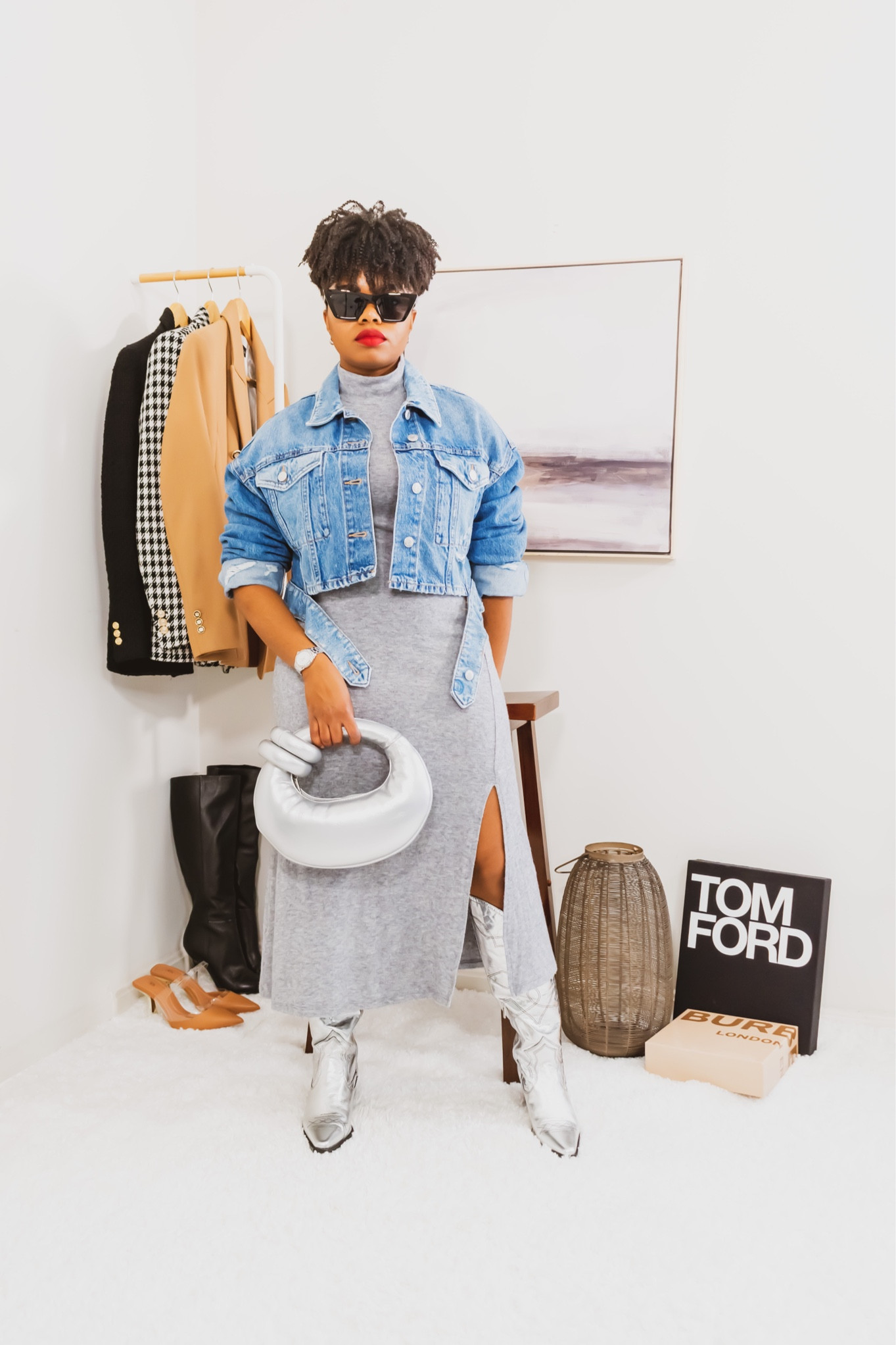 -Vince Camuto metallic cowboy boots 
**Get $30 off $100 on VinceCamuto.com with code: DAYLIGHT 

-JW PEI Abacus Bag
-Amazon Fashion cat eye sunglasses 
-Zara cropped denim jacket (medium) 
-Mango sweater dress (size 4)

#LTKitbag #LTKshoecrush #LTKsalealert