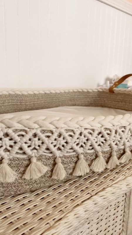 The boho changing basket you need in your life! 🤩 not only is it so cute, it is functional! The pad is soft and the cover can easily be removed and hand washed. This is a beautiful item to add to your nursery or to gift a mama to be! Boho nursery, girl nursery, changing table, changing pad 

#LTKbaby #LTKbump #LTKhome