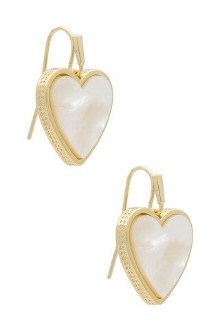 Kendra Scott Heart Drop Earrings in Gold Ivory Mother Of Pearl from Revolve.com | Revolve Clothing (Global)