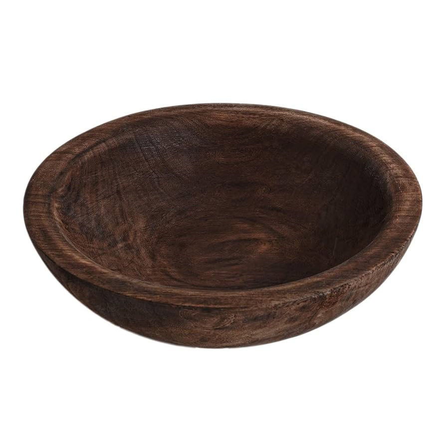 Hand Carved Wooden Decorative Bowl for Home Entryway Decor, Wood Centerpiece Bowl for Coffee Tabl... | Amazon (US)