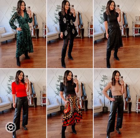 Anthropologie looks on sale now - holiday outfit ideas - holiday dresses - holiday tops 

#LTKHoliday #LTKover40 #LTKCyberWeek