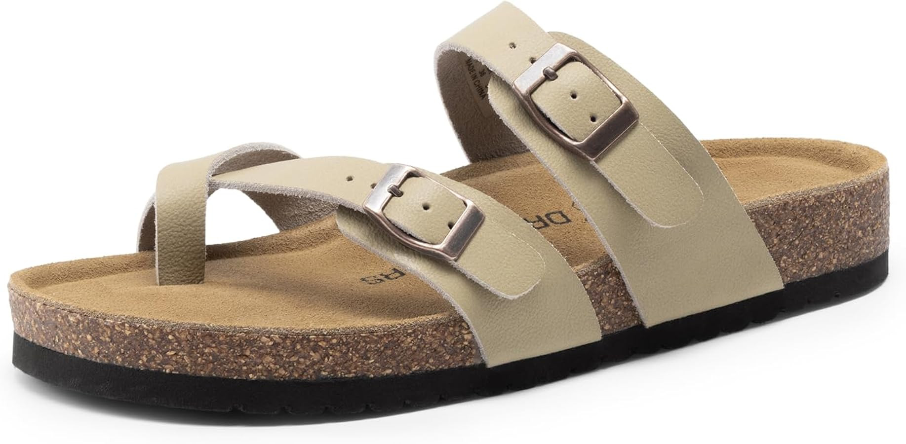 DREAM PAIRS Women's Comfortable Cork Sandals Suede Leather Insole Slides Arch Support Walking San... | Amazon (US)