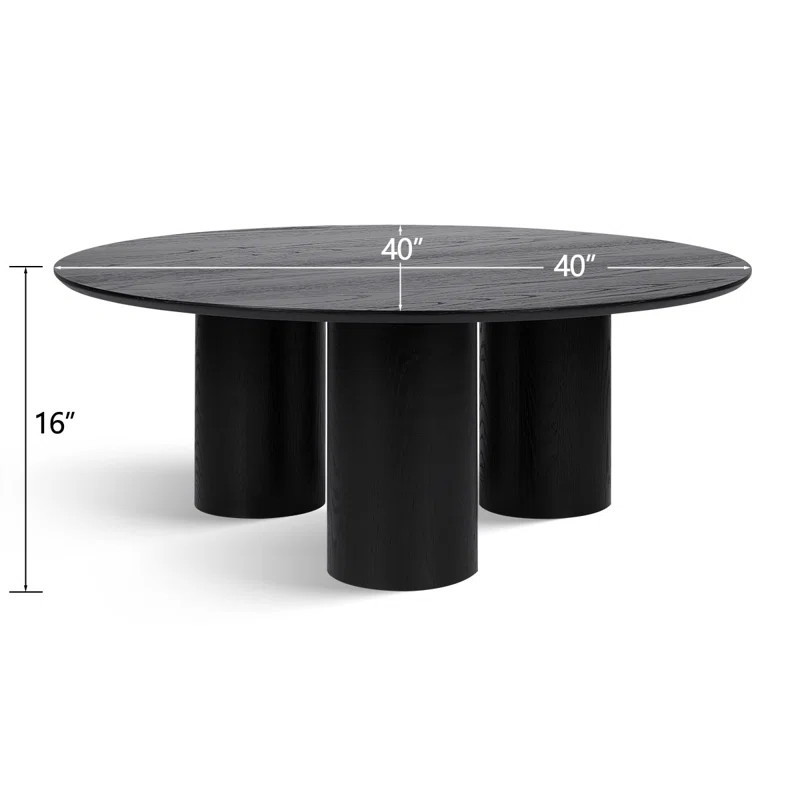 40" Drum   With 3 Legs Pedestal Round Coffee Table | Wayfair North America