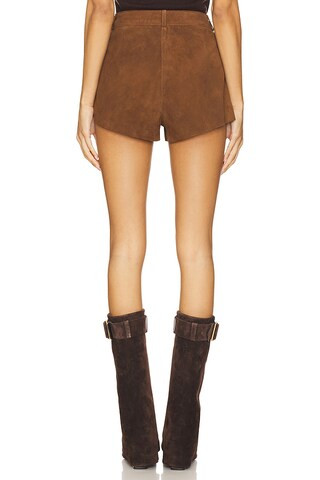 x REVOLVE Waistband Shorts in Camel Suede | Revolve Clothing (Global)