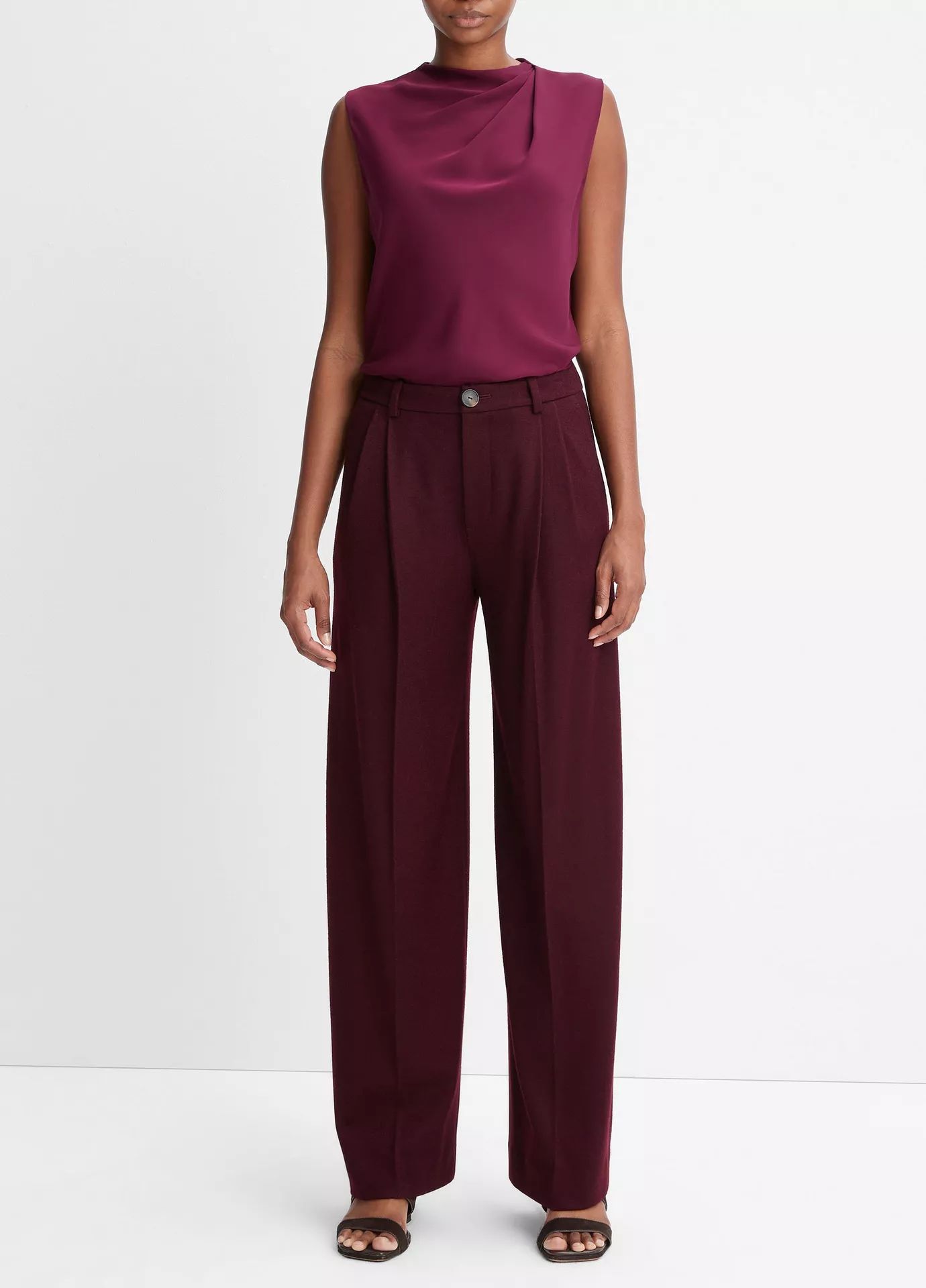 Cozy Wool-Blend Pleated-Front Pant | Vince LLC