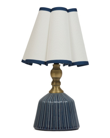 11x18 Pleated Shade Ceramic And Metal Table Lamp | TJ Maxx
