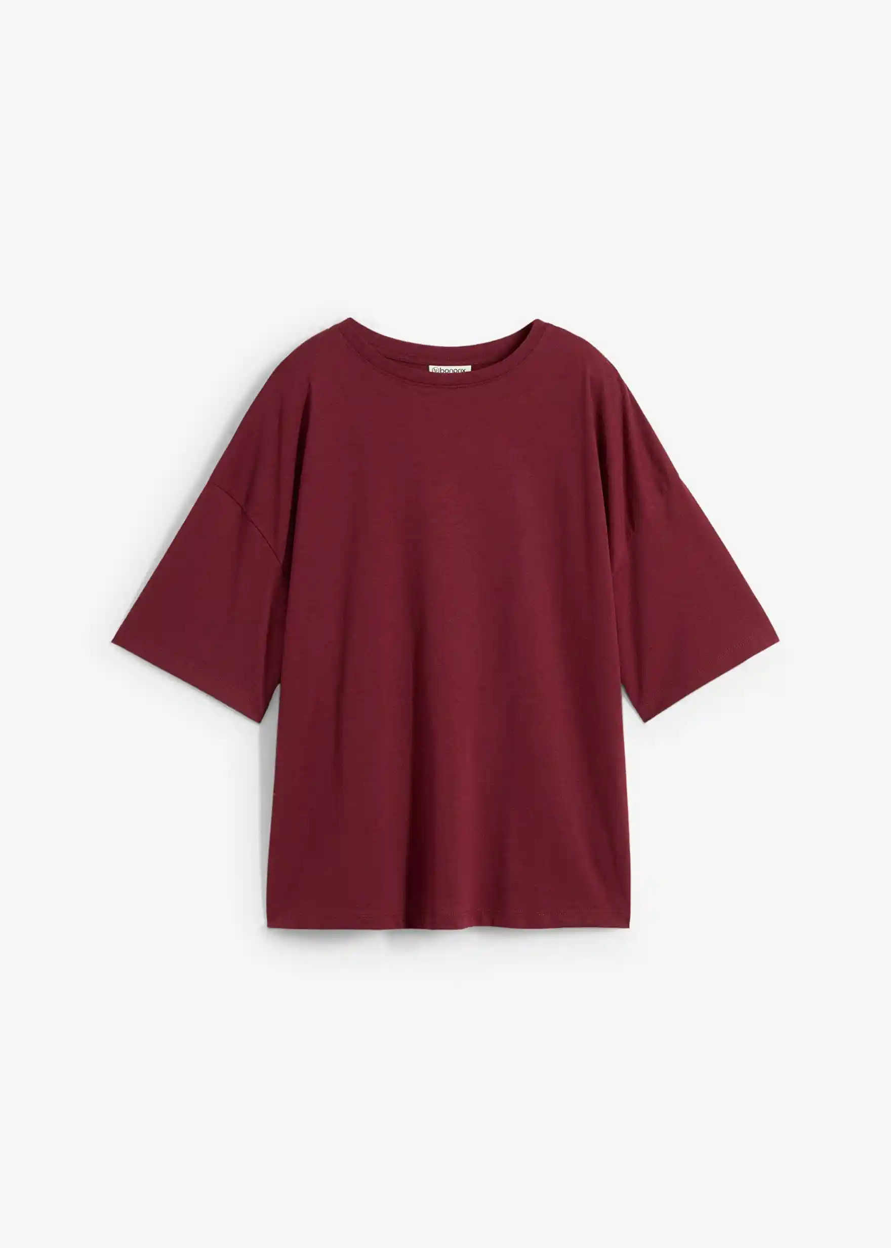 T-Shirt mit lockerer Passform mit einem gerippten Rundhalsausschnitt sowie verlängerten kurzen ... | Bonprix DE