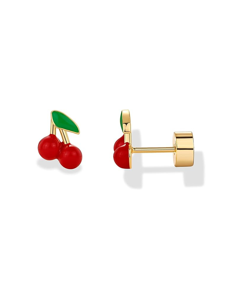 PAVOI 14K Gold Plated Sterling Silver Posts Enamel Flatback Stud Earrings for Women - Colored Chi... | Amazon (US)