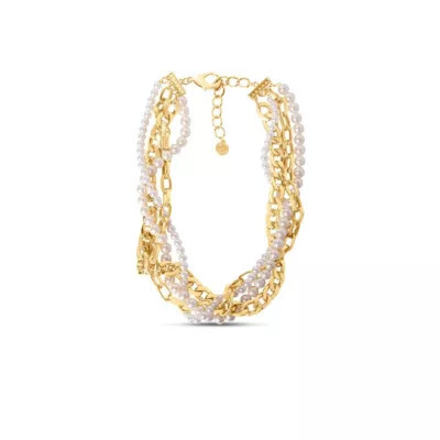Martha Stewart Four Twisted Strand Pearl and Chain Necklace In Gold | Belk