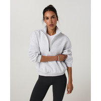 Vuori Restore Oversized Half Zip Jacket | Pale Grey Heather | Large | Vuori Clothing (US & Canada)