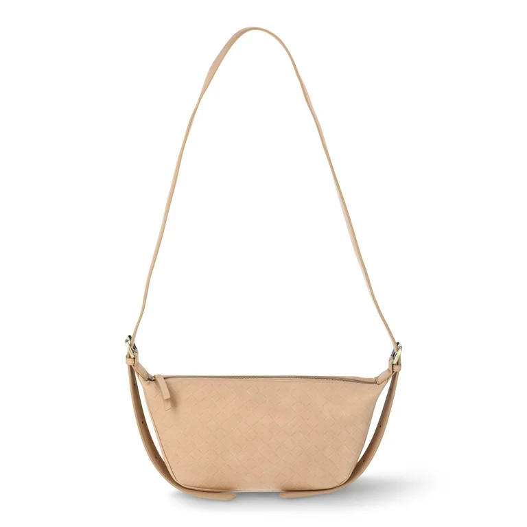 Time and Tru Women's Bean Sling Crossbody Handbag, Mocha Splash | Walmart (US)