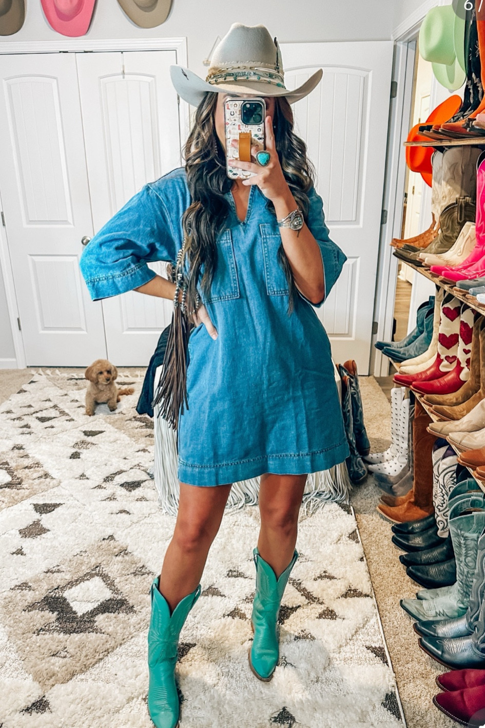 Denim dress from Amazon wearing a medium - cowgirl boots country concert outfit idea 

#LTKFindsUnder100 #LTKStyleTip #LTKFindsUnder50