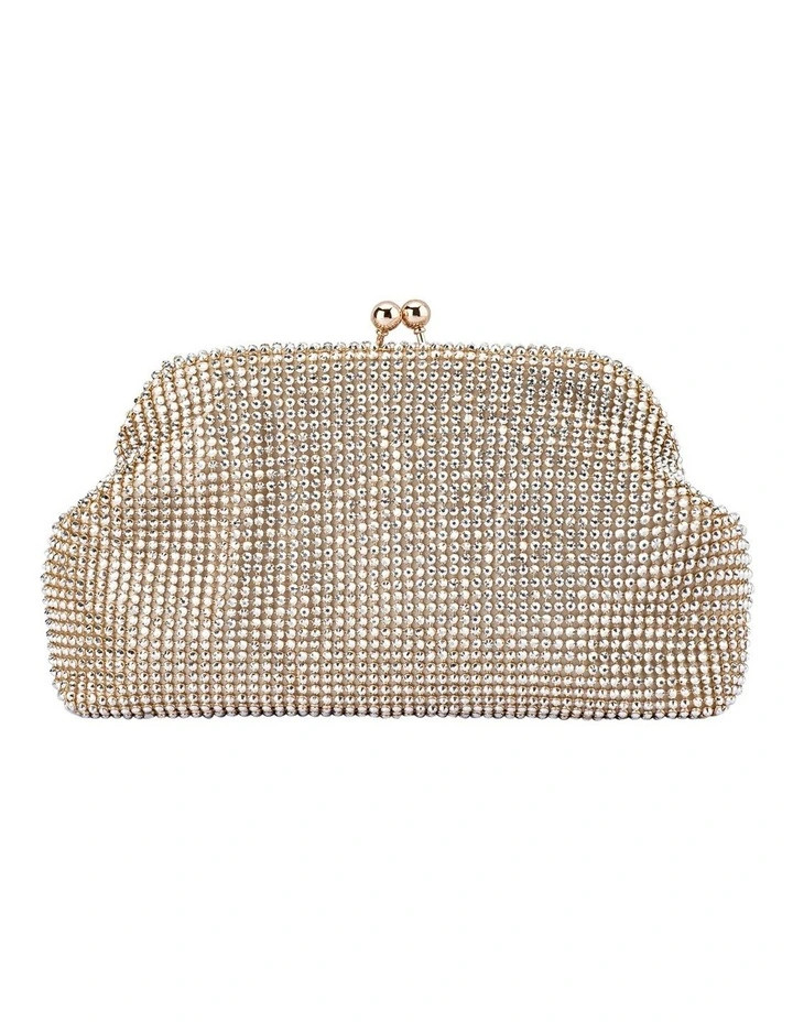 Ela Crystal Mesh Clutch Bag in Champagne | Myer