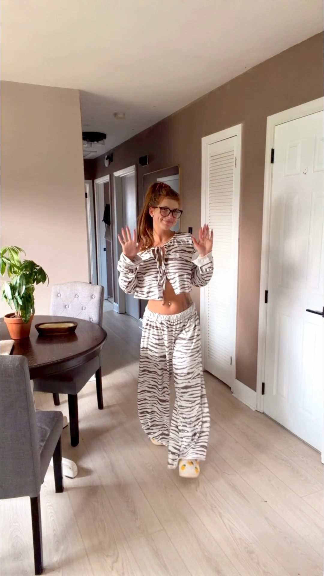 Brown zebra jammies set 