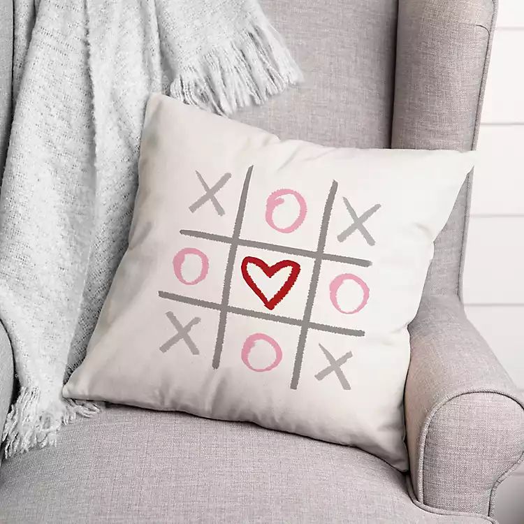 Tic Tac Toe Heart Pillow | Kirkland's Home