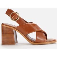 See By Chloé Women's Lyna Leather Platform Heeled Sandals - Tan - UK 7 | Coggles (Global)