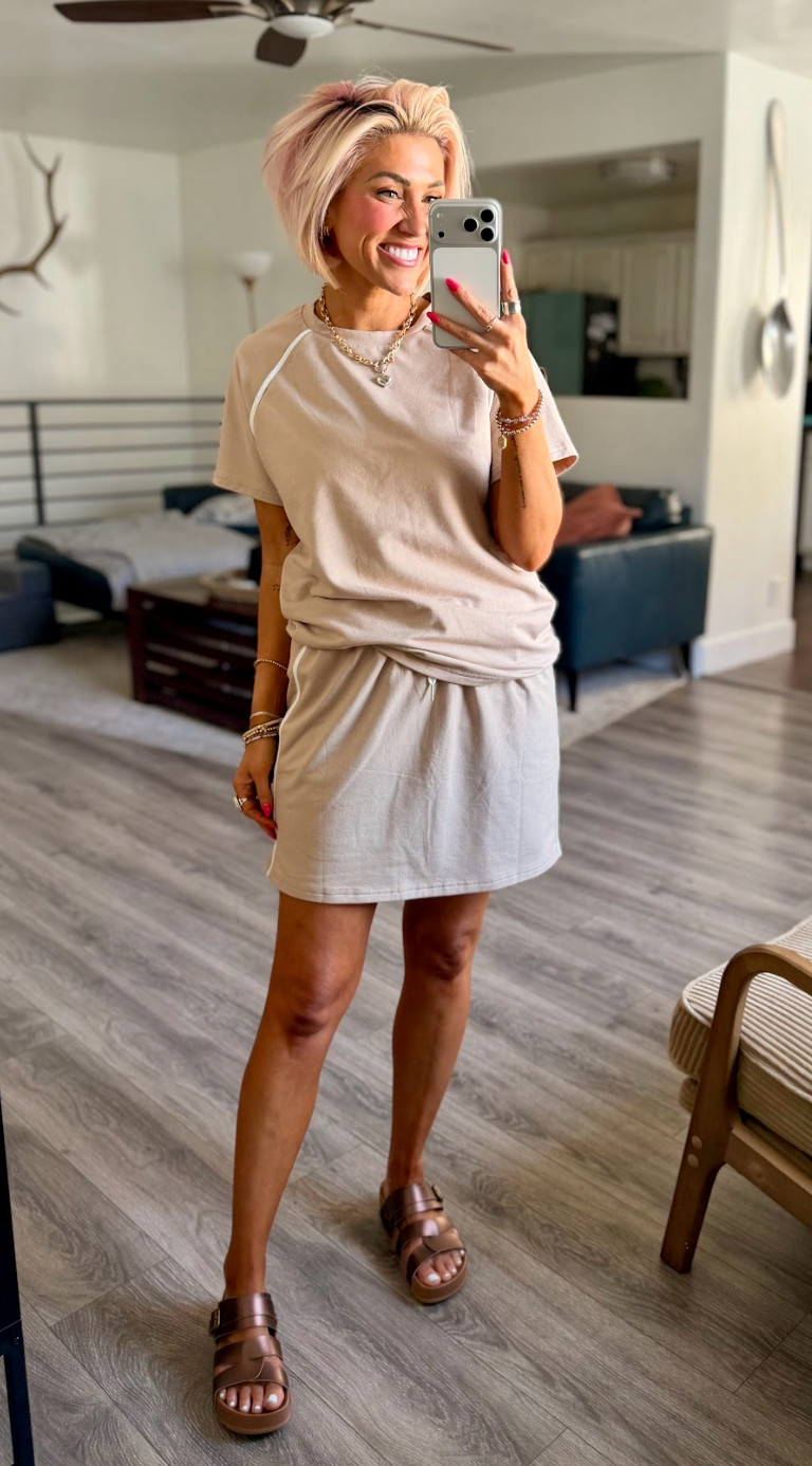 New summer look! I love a good set. Set: Medium // Sandals: TTS 

 #LTKootd #LTKmomlife #LTKSaleAlert