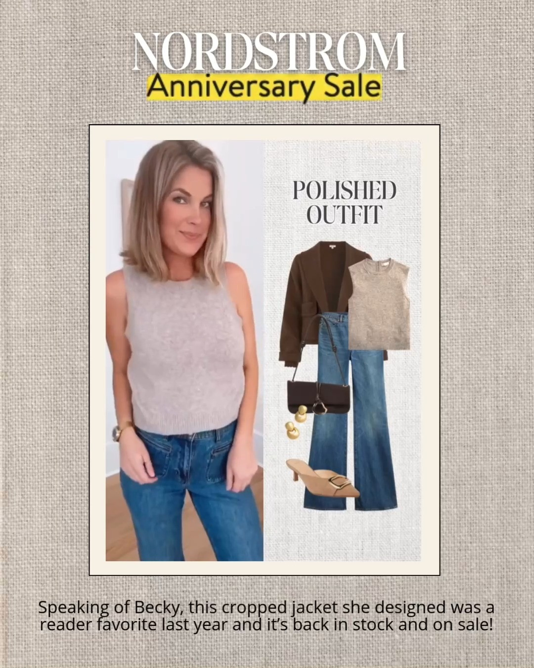 Speaking of Becky, this cropped jacket she designed was a reader favorite last year and it’s back in stock and on sale!

#LTKootd #LTKSeasonal #LTKSaleAlert