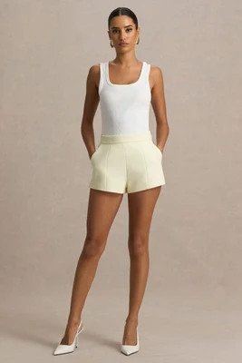 Lina | Cream Tailored Shorts | Club L London