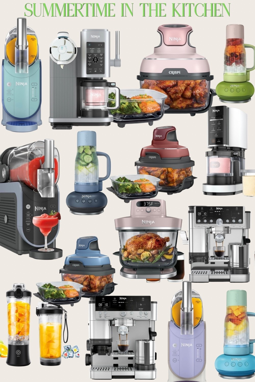 Summer time in the kitchen! So many bright and bold colors💚😍

LTK: ryanmichelle for the links https://liketk.it/6dAhC  frozen drinks, iced coffee setups, outdoor cooking, and aesthetic countertop appliances. Walmart’s new Ninja drops Ninja SLUSHi Professional Frozen Drink Maker and Ninja CREAMi Ice Cream Maker for Mix-ins Milkshakes Sorbet n.

#ninjaappliances
#ninjakitchen
#walmartfinds
#walmartnewarrivals
#walmartsummerfinds
#summerkitchen
#kitchenfinds
#viralwalmartfinds
#amazonhomefinds
#homefinds
#kitchenmusthaves
#summerhosting
#icedcoffeeathome
#slushiemachine
#ninjaslushi
#ninjacreami
#frozendrinks
#summerrecipes
#kitchenorganization
#coffeebarsetup
#countertopappliances
#momtokfinds
#viralhomefinds
#newatwalmart
#affordableluxury
#cleangirlhome
#summeraesthetic
#homedecorfinds
#contentcreatorfinds
#tiktokmademebuyit

“new Ninja appliances at Walmart”
“viral Ninja kitchen gadgets”
“best summer appliances 2026”
“Walmart kitchen finds”
“viral slushie machine”
“Ninja SLUSHi review”
“summer coffee bar ideas”
“countertop appliance trends”
“TikTok made me buy it Walmart”
“new Ninja collection”

#LTKHome