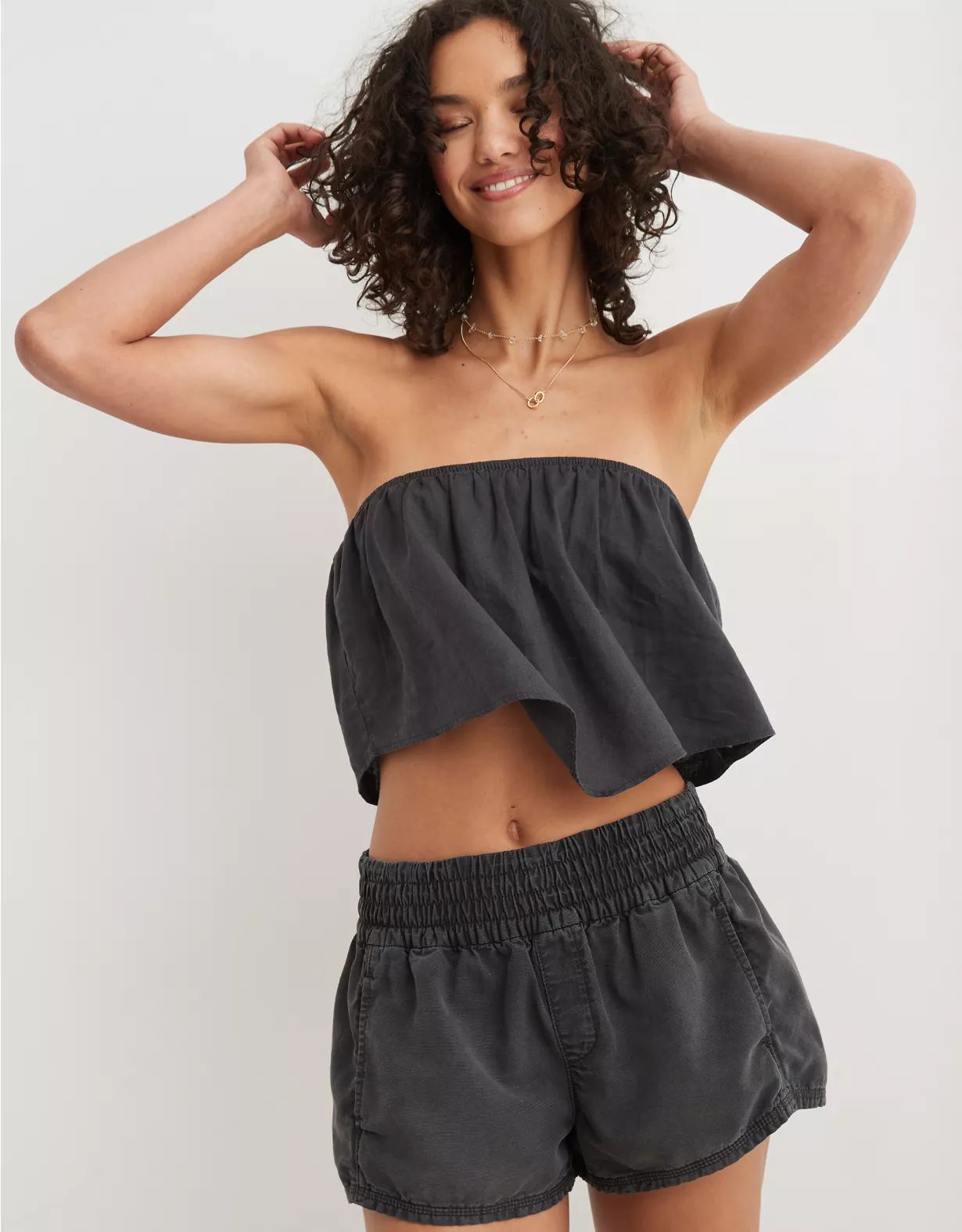 Aerie Pool-To-Party Linen Blend Tube Top | Aerie