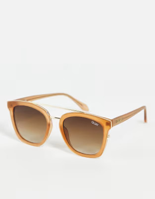 Quay Sweet Dreams women's round sunglasses in beige | ASOS (Global)