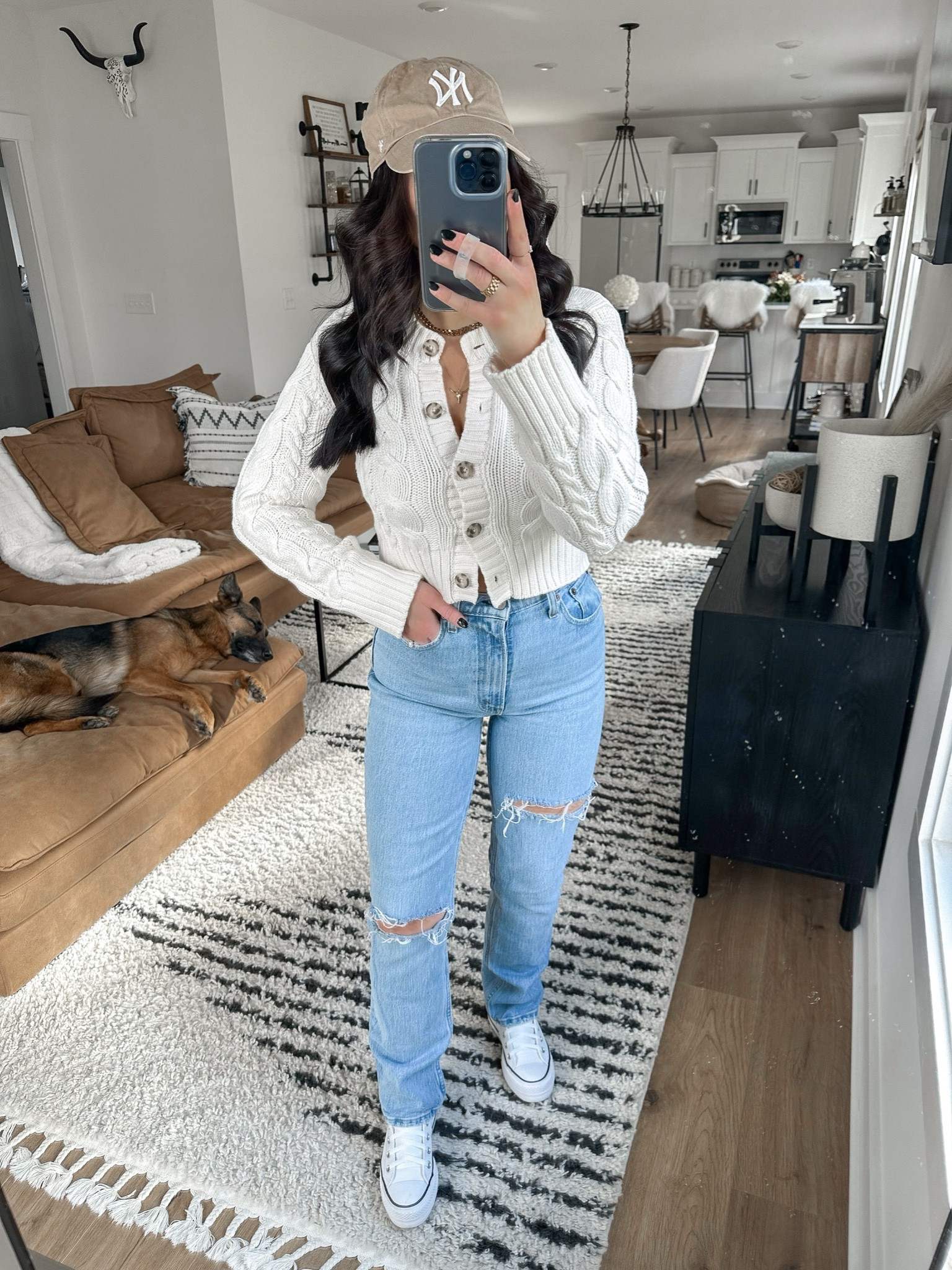 Sweater — xs
Jeans — 26

casual winter outfit | cable knit cardigan sweater outfit | ripped straight leg jeans | Abercrombie haul | 90s straight jeans | platform converse sneakers | casual brunch outfit ideas | casual running errands outfit 



#LTKstyletip #LTKfindsunder50 #LTKsalealert