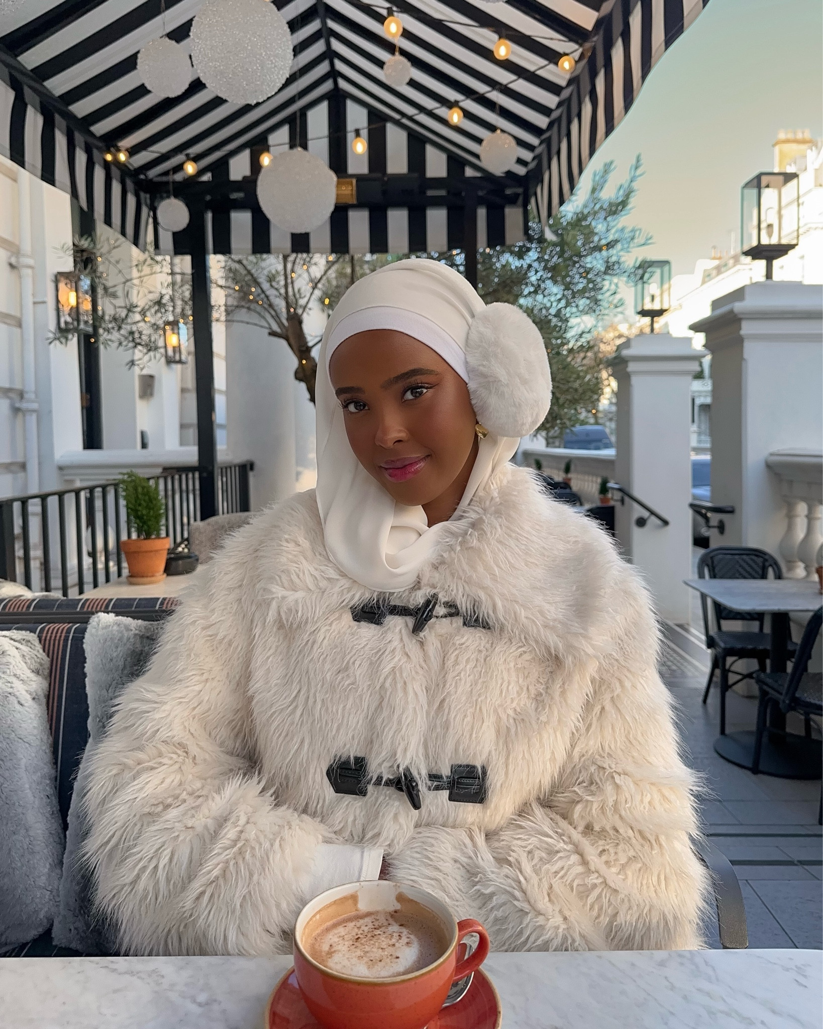 white winter fur coat 🤍✨ fur jacket, cosy outfit