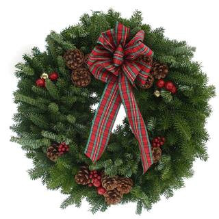 20 in. Balsam Fir Highland Fresh Wreath : Multiple Ship Weeks Available | The Home Depot