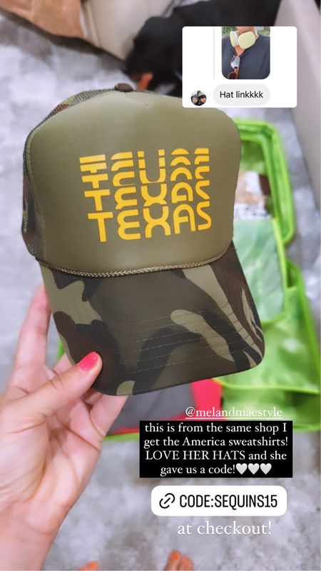 The cutest camo trucker hat from Etsy! Use code SEQUINS15