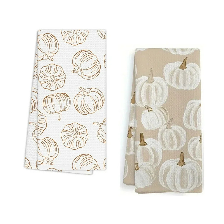 Halloween Home Decor, 2 Pack Fall Kitchen Towels, Fall Dish Towels, Microfiber Flour Sack Towels,... | Walmart (US)