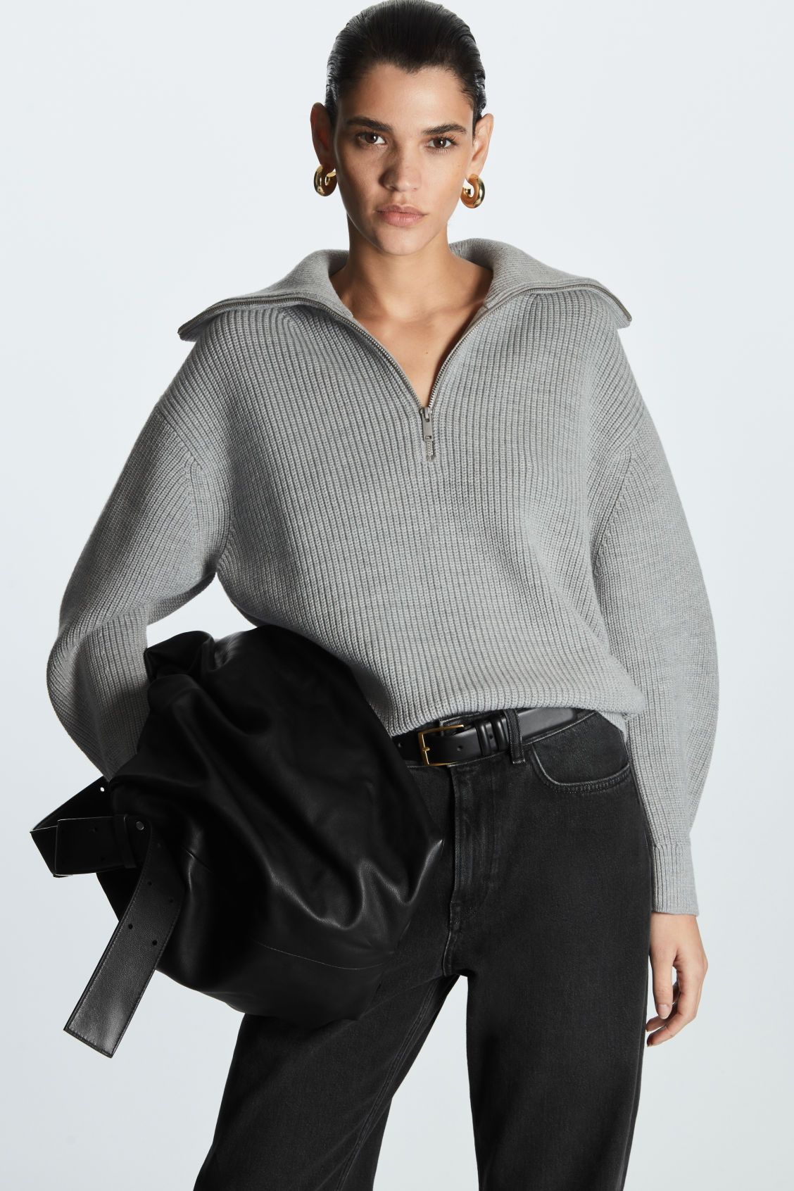 KNITTED HALF-ZIP SWEATER | COS (US)