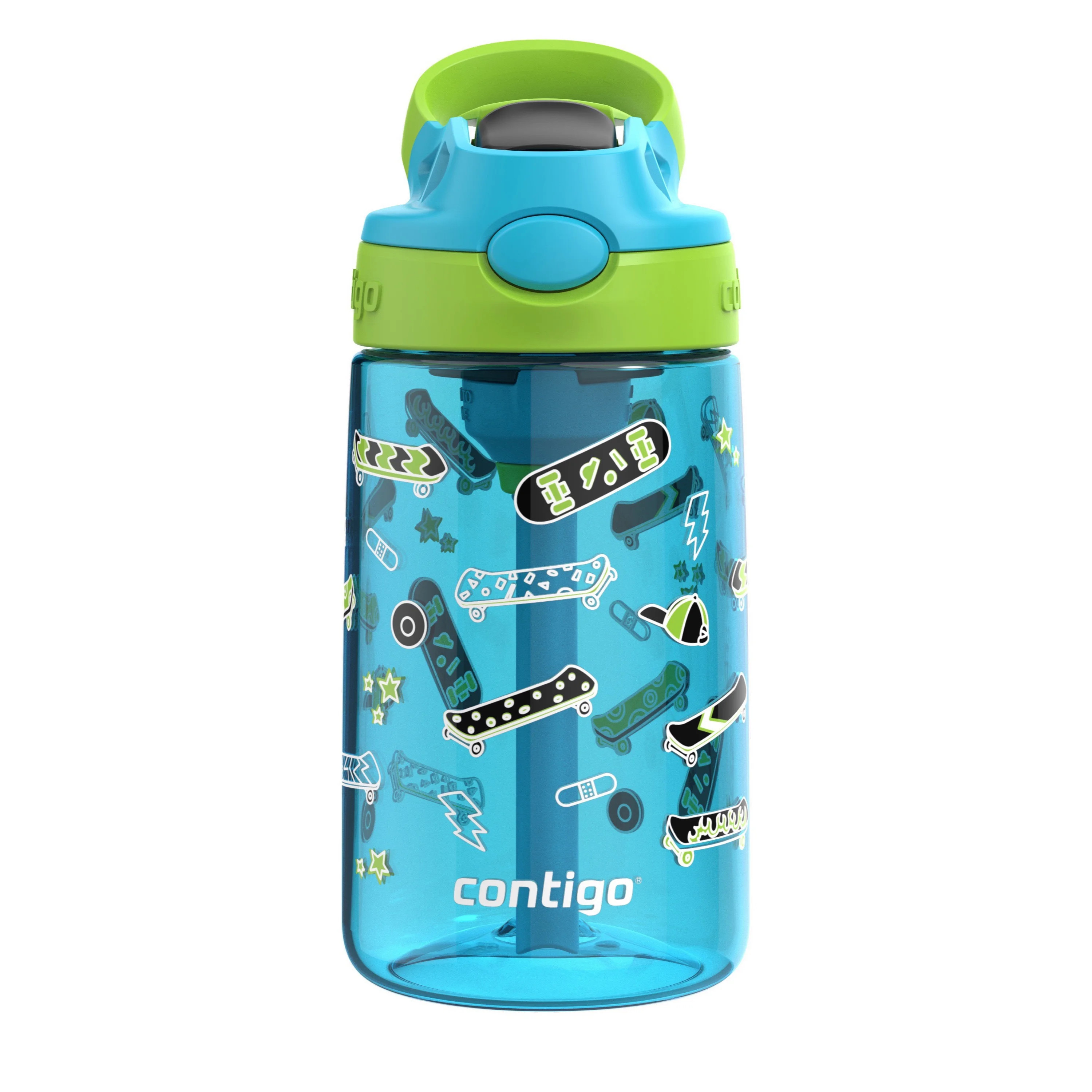 Contigo Kids Water Bottle with Redesigned AUTOSPOUT Straw, Blue, 14 oz - Walmart.com | Walmart (US)