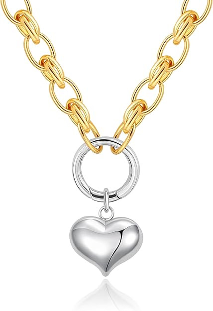 Aobei Pearl 18K Gold Plated Moon Star Lion Evil Eye Love Heart Cross Pendant Necklace Medallion P... | Amazon (US)