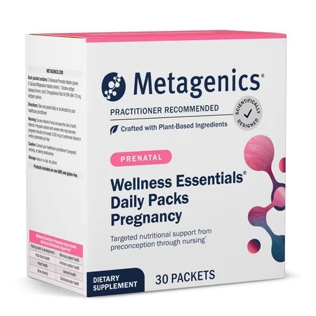 Metagenics Wellness Essentials Pregnancy Daily Packs - Prenatal, Pregnancy & Nursing Support* - With Omega-3 Fatty Acids - Folate & Antioxidants - Multivitamins for Women - 30 Packets | Walmart (US)