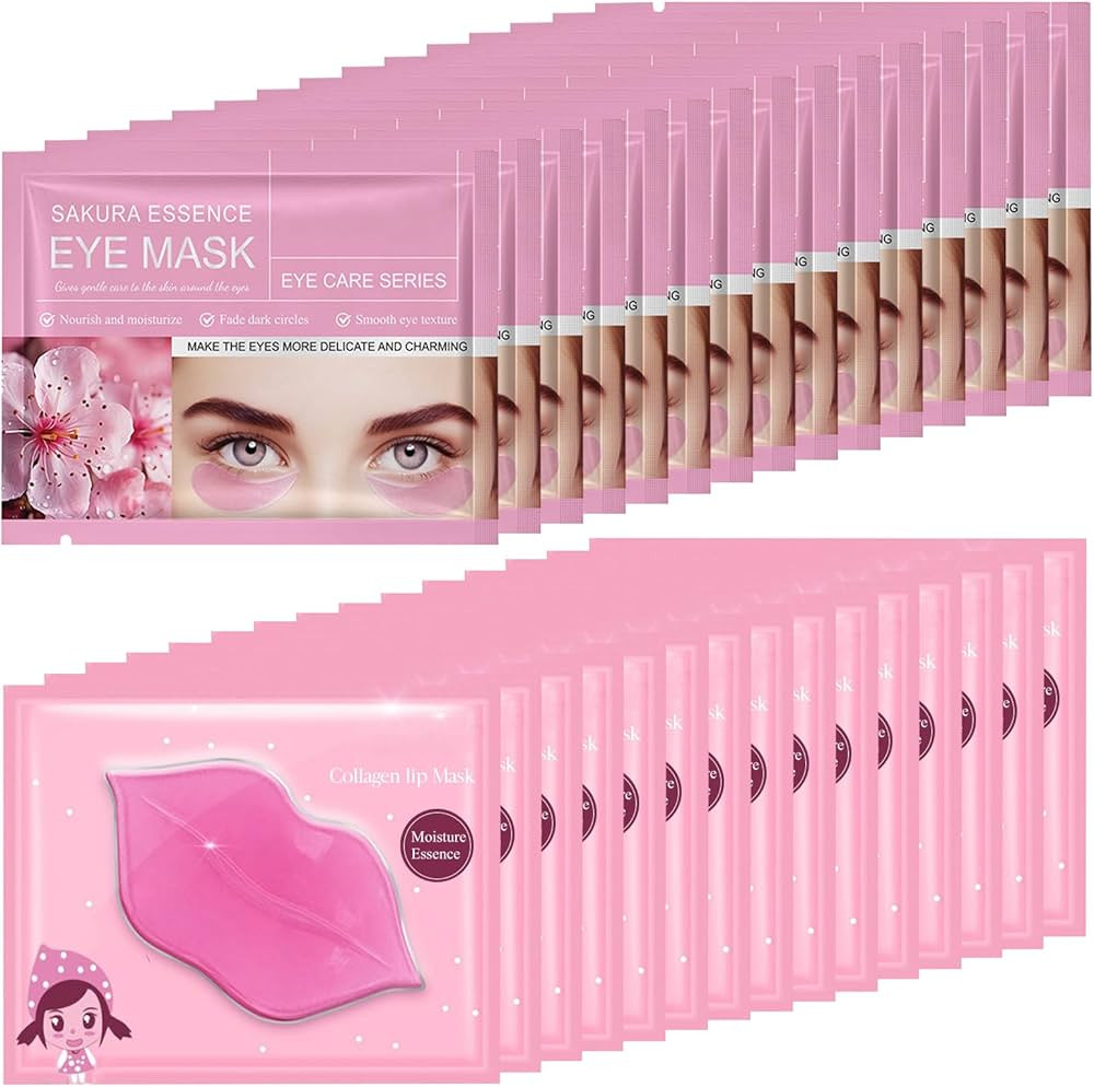 30 Pairs Lip Mask Under Eye Masks Patches, Crystal Collagen Hydrating Moisturizing Smoothing Lips... | Amazon (US)