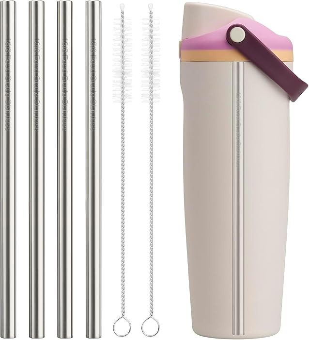 Metal Straw Replacement Compatible with Owala FreeSip Sway 30oz Bottles, 4 Reusable Stainless Ste... | Amazon (US)