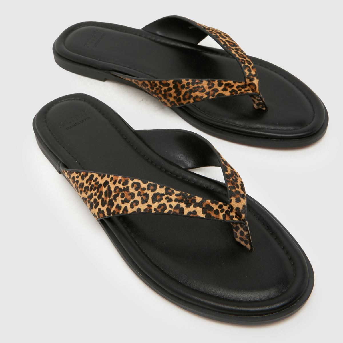 Womens Beige & Brown schuh Thailand Leather Toe Post Sandals | schuh | Schuh