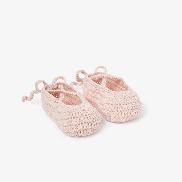 Pink Ballerina Hand Crocheted Baby Booties | Elegant Baby