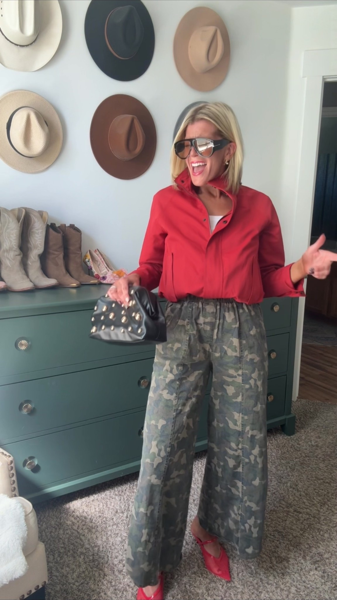 Fall weather look
Fall mom looks
Camo and red
Fall color combo
Red jacket

#LTKootd #LTKOver40 #LTKgrwm