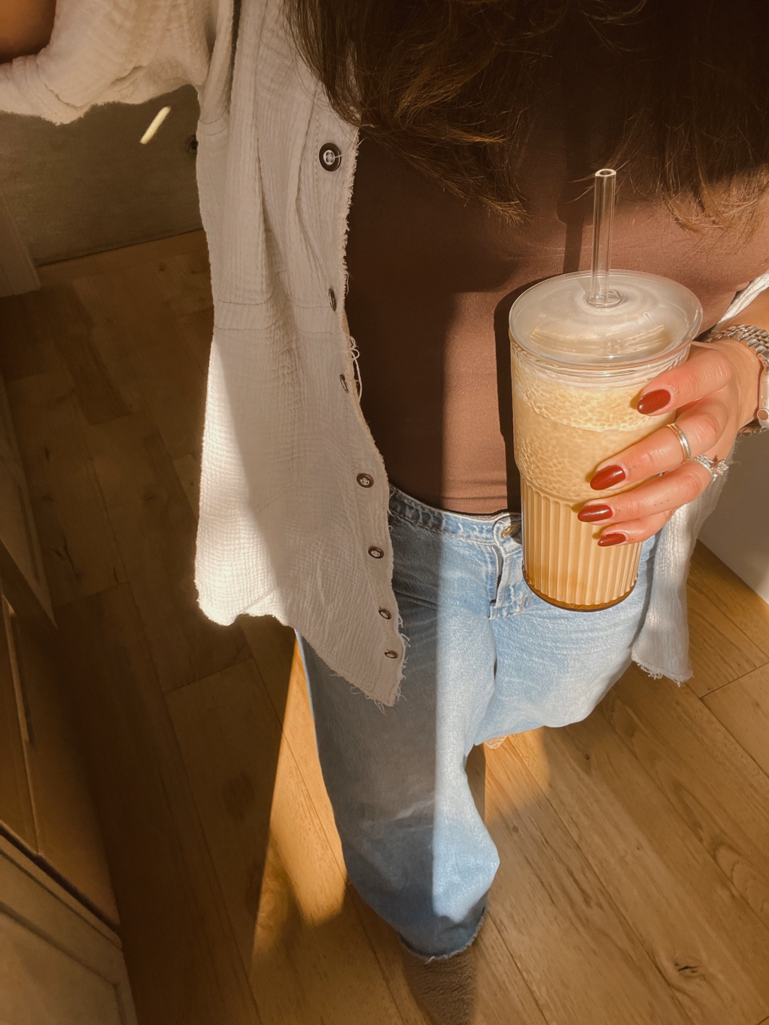 my new iced coffee cups🤎☕️ 
come as a set of 2 with lids and straw  