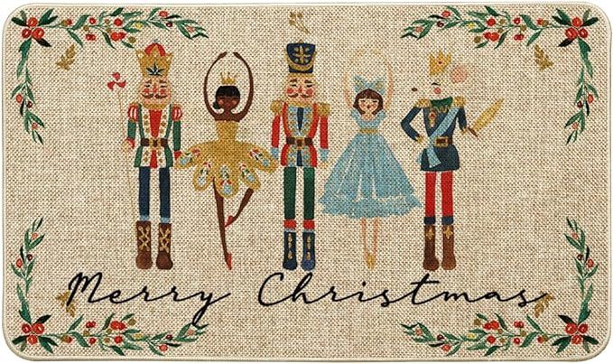 Artoid Mode Watercolor Nutcrackers Merry Christmas Welcome Decorative Doormat, Seasonal Winter Lo... | Amazon (US)