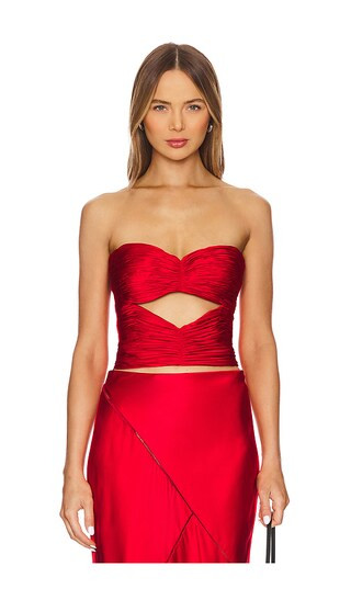 Cut Out Bustier Top in Red | Revolve Clothing (Global)