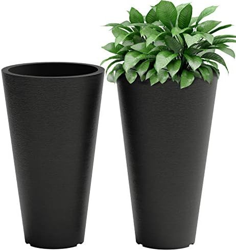 Verel Set of 2 Tall Outdoor Planters - 24 Inch Large Outdoor Planters with Small Planting Pots ... | Amazon (US)