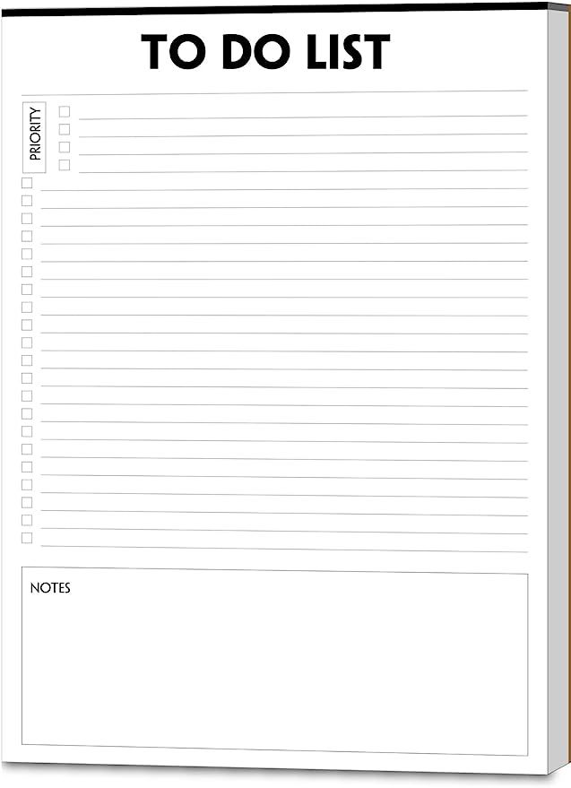 To Do List Notepad - 8.5"x11", 50 Sheets, To Do List Pad with Check List Organizing, Tear Off, Si... | Amazon (US)